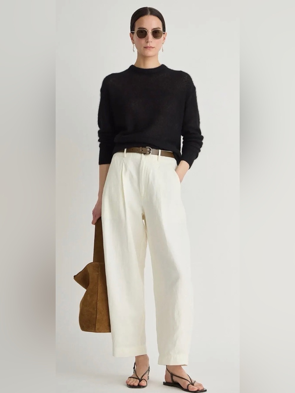 APIECE APART BARI CROP CREAM LINEN 4 - Picture 2 of 6